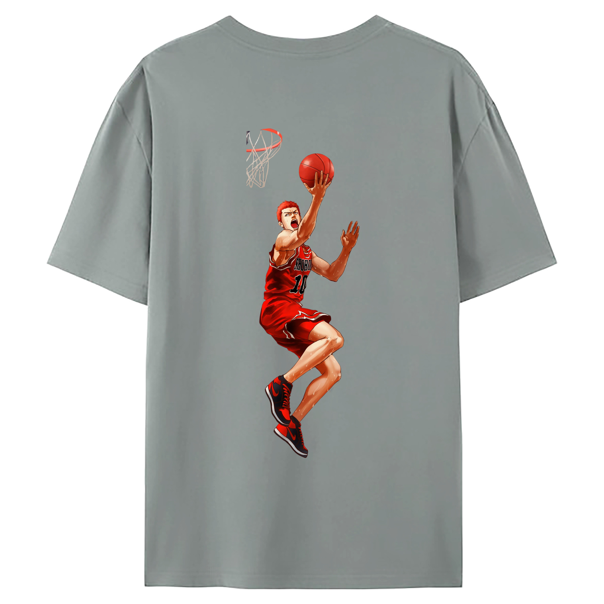 （画像用） SLAM DUNK／スラムダンク 綿100％ メンズ半袖Tシャツ（バックプリント） 通気性